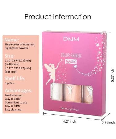 EVPCT DNM Glitter Highlighter Powder Stick Trio - White, Pink, Bronze Diamond Shimmer - 0.32oz - Buy Online on GoSupps.com