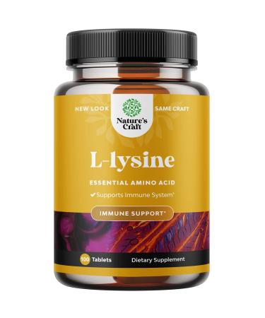 L Lysine 1000mg Nutritional Supplements - L-lysine Essential Amino Acids Supplement for Eye Health Lip Care Bone Support Immune System Support Muscle Growth and Vegetarian Collagen Production