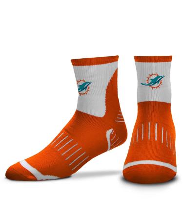 FBF NFL Youth Quarter Length Surge Socks for Boys and Girls Miami Dolphins - Orange One Size