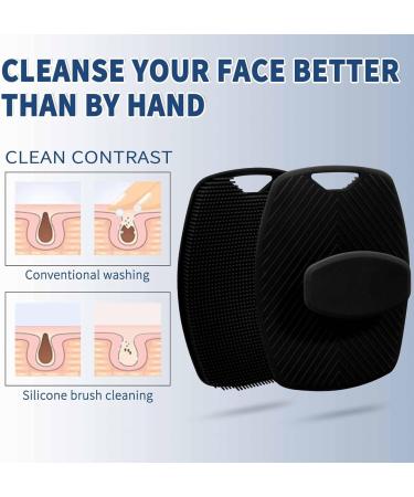 Silicone Body Scrubber - Premium Shower Exfoliator for Nourishing Cleanse | Lather-Boosting Bristles with No-Slip Handle - Body Scrubber for Men and Women (Black) - Buy Online on GoSupps.com