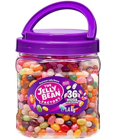 The Jelly Bean Factory 36 Flavours Mix 1.4kg - Jelly Beans for Birthday Christmas and Halloween Celebrations - By Boxed Treatz - Buy Online on GoSupps.com