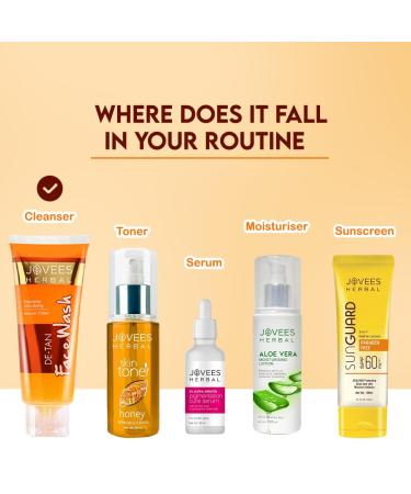 Jovees Herbal Detan Facewash For Glowing and Clear Skin With Liquorice & bearberry Ext. | Gentle Cleanser For Brighten Even Tone and Hydrates | Suitable for All Skin Types - 120ml - Buy Online on GoSupps.com