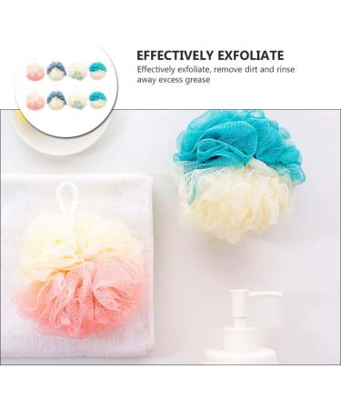 8pcs Color Matching Bath Balls & Loofah Sponges for Women - Soft Scrubber Puff for Luxurious Bathing Experience - Buy Online on GoSupps.com