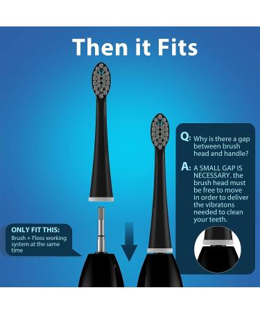 5 Count Compact Replacement Brush Heads with Covers for Flossing Toothbrush - Black | Pack of 1 - Buy Online on GoSupps.com
