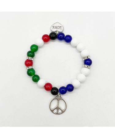 Vsilay Y2K Cool Girl Acrylic Beads Bracelets - Love & Peace Stacked Couple Bracelets | Trendy Flag Color Heart Accessories - Buy Online on GoSupps.com