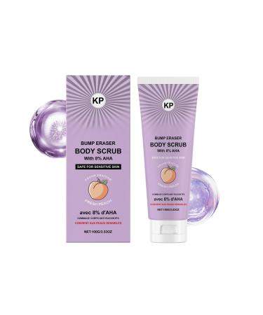 Peach Body Scrub Exfoliating and Moisturizing Skin Polish with AHA and Natural Extracts for Smooth Soft and Hydrated Skin