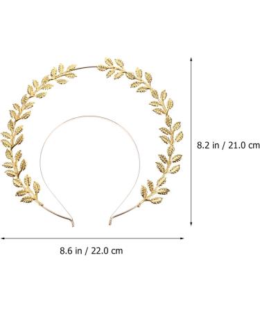 Elegant Golden Leaf Design Bridal Headband Tiara Crown Hair Hoop for Weddings - Buy Online on GoSupps.com