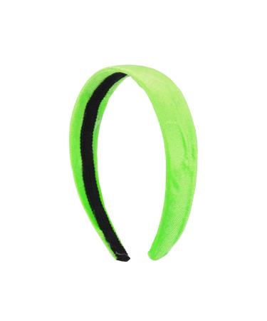 Motique Accessories 1 inch Neon Green Velvet Headband