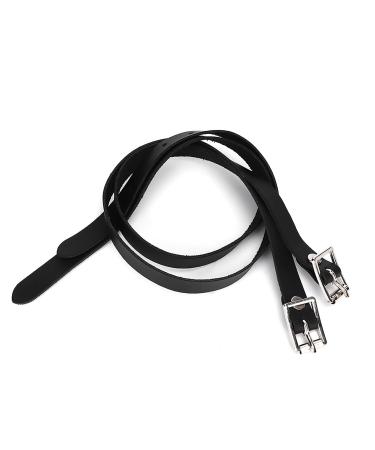 Pissente Spur Straps 1 Pair 50cm Lengthen Leather Riding Straps Horse Riding Straps with Stainless Steel Buckle PU Leather Riding Sports Accessories for Horse Equestrian Riding Control