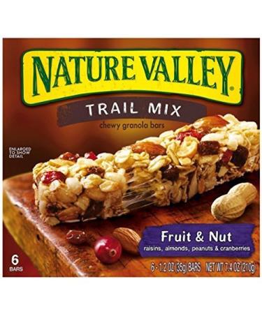 Nature Valley Fruit and Nut Trail Mix Chewy Granola Bars 6 Count Box (Pack of 4)