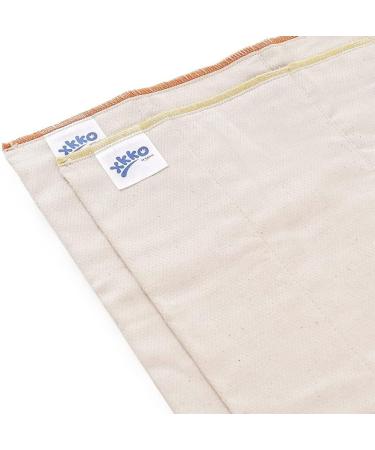XKKO Organic Cotton Prefold Cloth Diapers - 6 Pack Birds Eye - Newborn Size (Yellow Hem) - Soft Absorbent Eco-Friendly - Buy Online on GoSupps.com