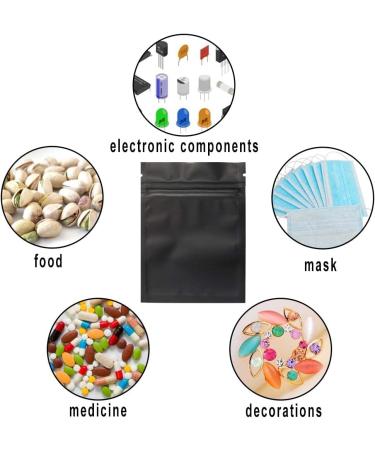 100 Pack 3.3x5.1 Inch Resealable Smell Proof Mylar Bags - Matte Black Foil Pouch for Storage - Buy Online on GoSupps.com