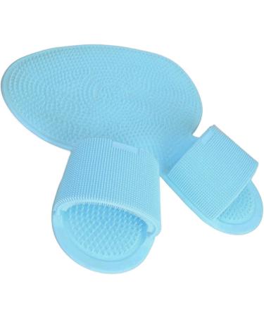 Buy Shower Foot Cleaner Mat - Multifunctional Silicone Foot Scrubber with Strong Suction Cups for Men - Blue | International Shipping - Buy Online on GoSupps.com
