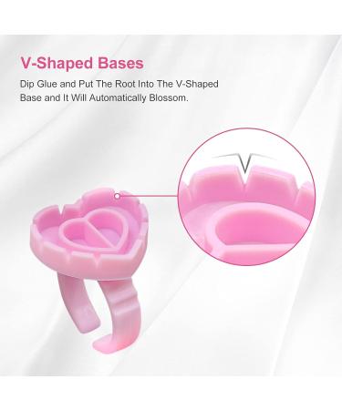 200 Pcs Smart Glue Cups for Eyelash Extensions - Disposable Heart-Shaped Adhesive Holders in Pink | Volume Eyelash Fan Cup - Buy Online on GoSupps.com