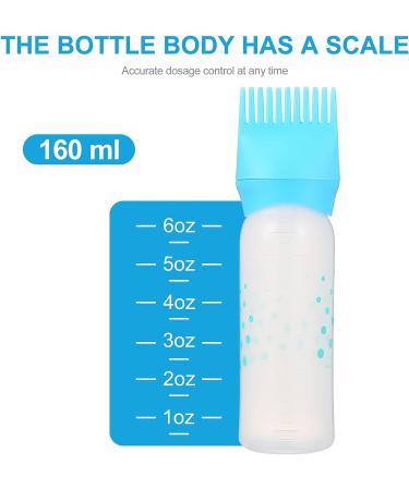 Lurrose Root Comb Applicator Bottle Set - 3pcs 6oz Squeeze Bottles for Salon Hair Coloring - Blue - Buy Online on GoSupps.com