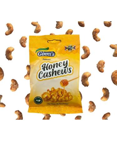 Ginni's Honey Roasted Cashew Nuts - Crunchy Sweet Natural Healthy Bits with Protein & Vitamins - Perfect for Home Parties Office Movies Bars - 6 x 110g - Buy Online on GoSupps.com