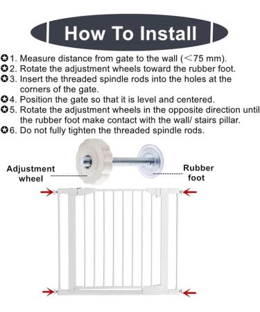 4 Pack M10 Extra Long Pressure Gate Threaded Spindle Rods - Baby, Kids, Pet Dog Gates Accessory Kit for All Pressure Mounted Walk Thru Gates - Buy Online on GoSupps.com