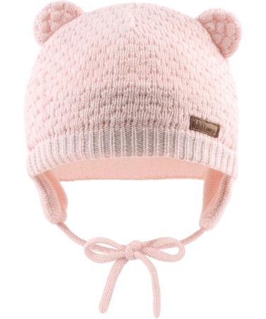 XIAOHAWANG Baby Earflap Beanie Hat - Soft Knit Beanies for Baby Boys and Girls - Cute Bear Design - Autumn Winter 18-36 Months - Pink - Buy Online on GoSupps.com