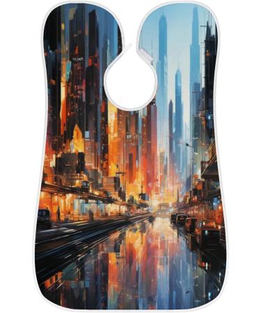 City Night View Beard Bib Apron - Best Beard Hair Catcher for Men | Perfect Gift for Dad Husband - Ideal for Father's Day Anniversary & Christmas - Buy Online on GoSupps.com