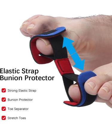 Uxsiya 3PCS Bunion Corrector Set - Elastic Strap Bunion Protector for Men and Women - Hallux Valgus Corrector Belt - Free Size Toe Valgus Exercise Band - Buy Online on GoSupps.com