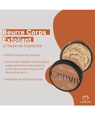 Natura Ekos Castanha Peeling Body Butter - 100% Vegan Exfoliating Moisturizer for Radiant Skin - 200g - Buy Online on GoSupps.com