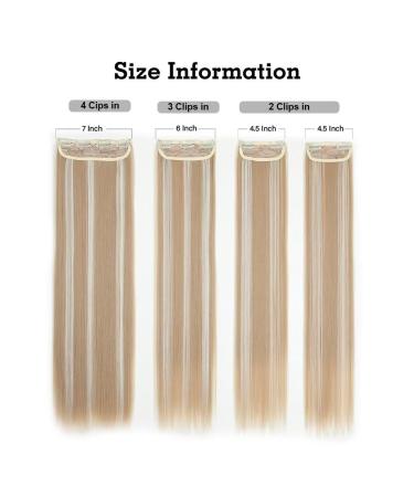 YDDM 20 Inch Clip-In Hair Extensions - Synthetic Smooth Hair Full Volume Realistic Look for Women - Affordable 4pcs Set (24AH613#) - Buy Online on GoSupps.com
