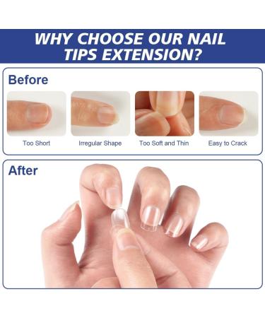  BUTBU BUTBU 120 Pieces Short Square Soft Gel Nails Full Cover False Nails 12 Sizes for Nail Extension and Nail Art DIY at Home - Buy Online on GoSupps.com