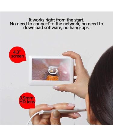 Ear Endoscope 3.9mm Ear Otoscope with 4.3 Inch Screen Support Photo Snap Video Recording Ear Inspection Tool Set Display - Buy Online on GoSupps.com