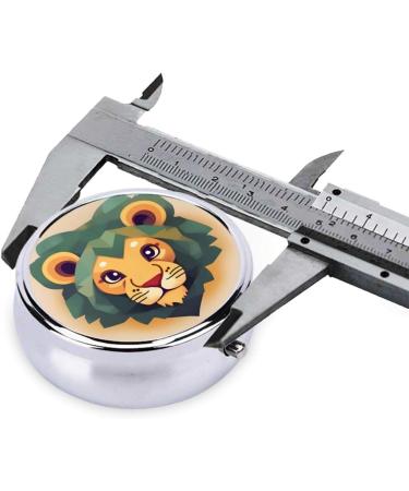 Cartoon Lion Round Pill Box Organizer - 3 Compartment Portable Travel Pill Case for International Shipping - Buy Online on GoSupps.com