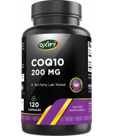 Oxify COQ10 200 mg | 120 Capsules | Gluten-Free Non-GMO | Supplement Made in USA