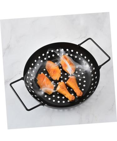 Toddmomy 2pcs Portable Round Baking Pan Non Stick Fry Pan Grill Trumpet Accessories Camping Accessories Baking Dishes for Oven Household BBQ Pan BBQ Supplies Vegetable with Holes Iron Tool - Buy Online on GoSupps.com