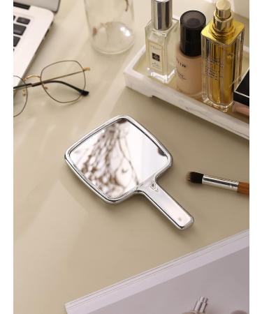 MirrorNova Water Ripples Handheld Mirror with Handle - Silver Square Medium | Perfect for Makeup - Buy Online on GoSupps.com