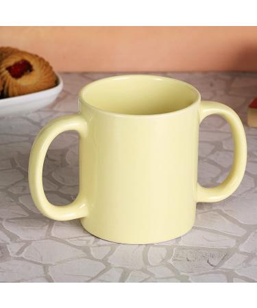 Dual Handle Mug for Tremors Relief | Microwave Safe 11.83 US Fl. Oz. (350 Ml) BPA-Free | Light Lemon Color - Buy Online on GoSupps.com