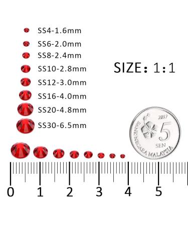SS12 3.0mm Ruby Red Crystal Rhinestones - 1440PCS for Nail, Face, Crafts & Clothes Decoration - Buy Online on GoSupps.com