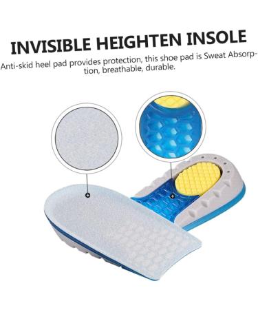 Height Increasing Insoles for Men - Elevate Gym Shoes Comfort with Velvet Cushion - Blue Half Pad Sneakers 11.3x6.3x2.5CM - Buy Online on GoSupps.com