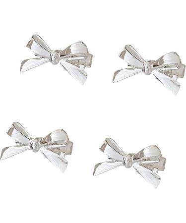 4 Pcs Unique Bowknot Hair Clips Creative Eye-catching Hairpin Metal Hairpin Cosplay Halloween Silver - Buy Online on GoSupps.com