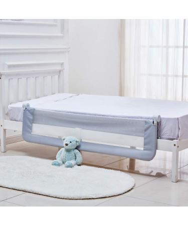 Extra Long Foldable Baby Toddler Bed Rail Guard - 59 Tall Safety Bedrail for Full & Queen Size Beds - Grey - Buy Online on GoSupps.com