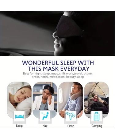 Soft Black Sleep Mask for Men & Women - Light Blocking Eye Cover for Travel & Daily Use - Buy Online on GoSupps.com