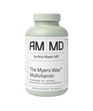 Amy Myers MD The Myers Way Multivitamin - Supports Healthy Immune, Thyroid & Adrenal Function - Gluten-Free, Non-Dairy & Iron Free Healthcare Supplement 180 Count (Pack of 1)