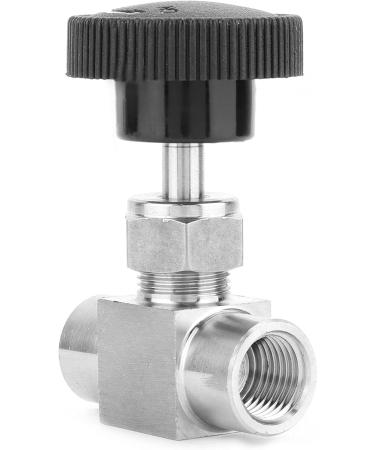 Water/Gas/Oil Flowing Regulation Stainless Steel BSPP Female Thread Straight Needle Valve for Water Gas Oil Transmission(Black Handle 1/4in) - Buy Online on GoSupps.com