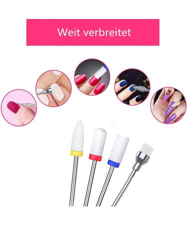 LATRAT 7 Pieces Ceramic Nail Cutter Bits Nail Cutter Bit Grinding Body Set Nail Drill Tools for Manicure Pedicure Home Use Great Gift - Buy Online on GoSupps.com