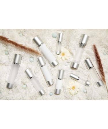 Luxe Airless Pump Bottle 50 ML - Clear & Matte Silver Lid for Homemade Beauty Products Lotion & Serum - International Shipping Available - Buy Online on GoSupps.com