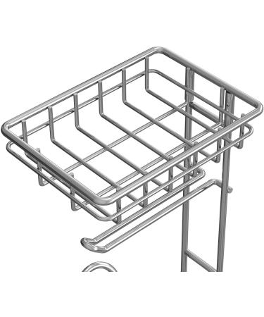 Stainless Steel Mega Roll Toilet Paper Holder with Shelf & Magazine Rack - Chrome Finish - Buy Online on GoSupps.com