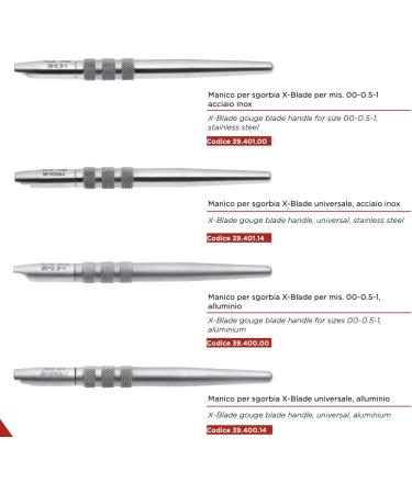 BLUE FARM | X-Blade gouge handle for size. 00-0.5-1 stainless steel 39.401.00 - Buy Online on GoSupps.com