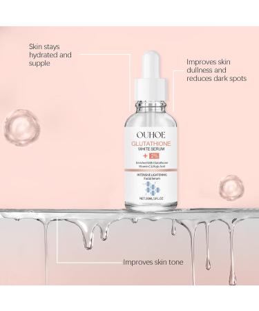 Glutathione Serum with Kojic Acid & Vitamin C - INSKIN Nicotinamide Serum for Face for Hydrated - Face Serum Reduce Dark Spot Shrink Pores& Improve Skin Tone - Buy Online on GoSupps.com