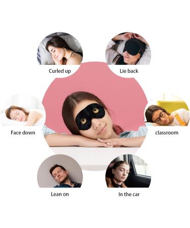 Kdqua Cute Cat Eye Mask | Funny Silk Blackout Sleep Mask for Women Men & Kids | Adjustable & Lightweight Kitty Eye Cover - Buy Online on GoSupps.com