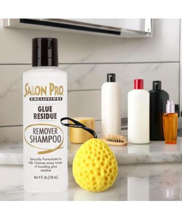 Hair Shampoo 4 Oz | Glue Residue Remover & Deep Cleansing Formula for Extensions | Moisturizing & Hydrating Bundle with Bath Sponge - Buy Online on GoSupps.com