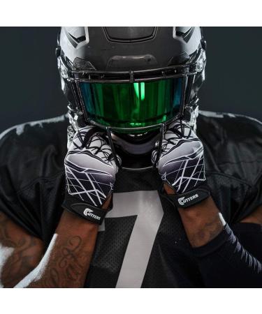 Cutter Game Day Football Glove - Silicone Handle Youth & Adult Sizes (1 Pair) - Black L for Adults - Buy Online on GoSupps.com
