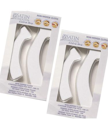 Satin Smooth EZ Grip Non-Woven Contour Facial Waxing Strips | Ideal Face Hair Removal Strips for Eyebrows Hairline & Upper lip |100 ct x 2 packs 100 Count (Pack of 2) EZ Grip Facial - Buy Online on GoSupps.com