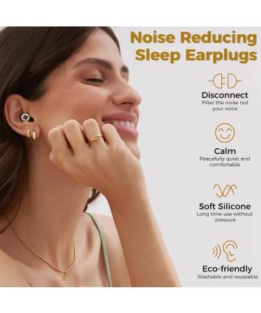ZIBUYU Ear Plugs for Sleeping - Soft Silicone Noise Reduction Earbuds Reusable Silent Ear Plugs with Case 25dB Noise Canceling for Sleep Travel & Concerts - Black - Buy Online on GoSupps.com